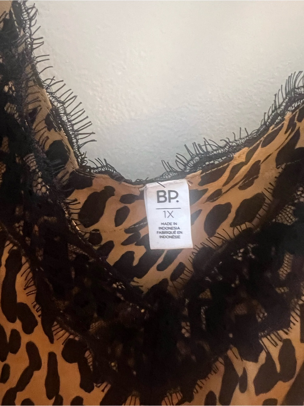Nordstrom Leopard-Print Lace-Trim Cami - Black & Brown - Picture 4 of 9